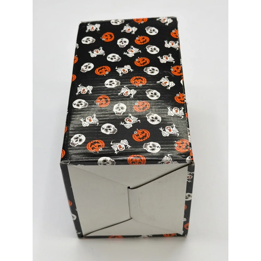 Halloween Porcelain Witch Night Light with Pumpkins and Skulls‎ Cord and Bulb